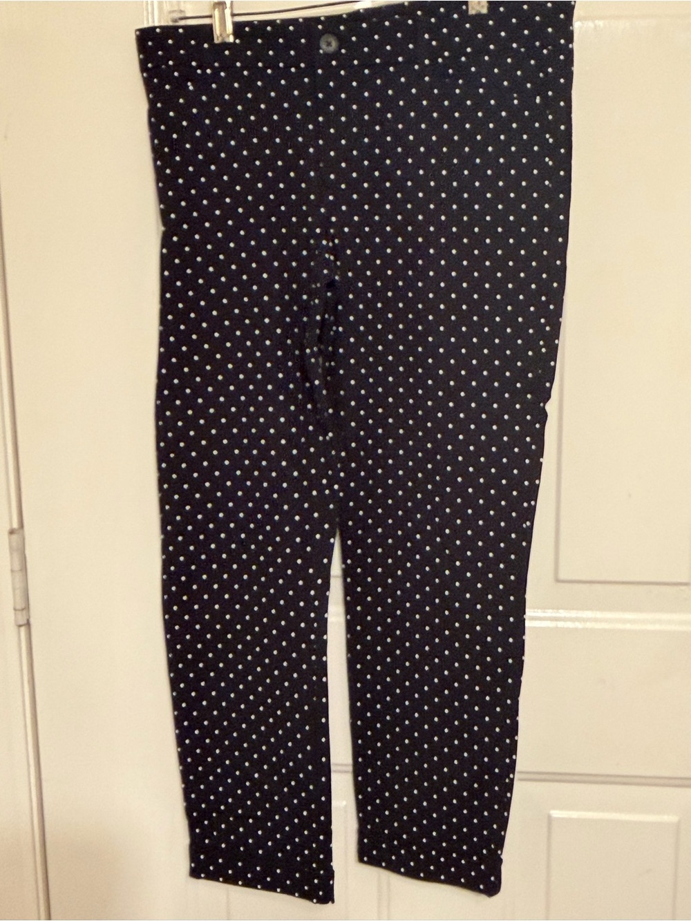 Gap Slim City Crop Women's Cuffed Black Pants with White Polka Dots Size 8R